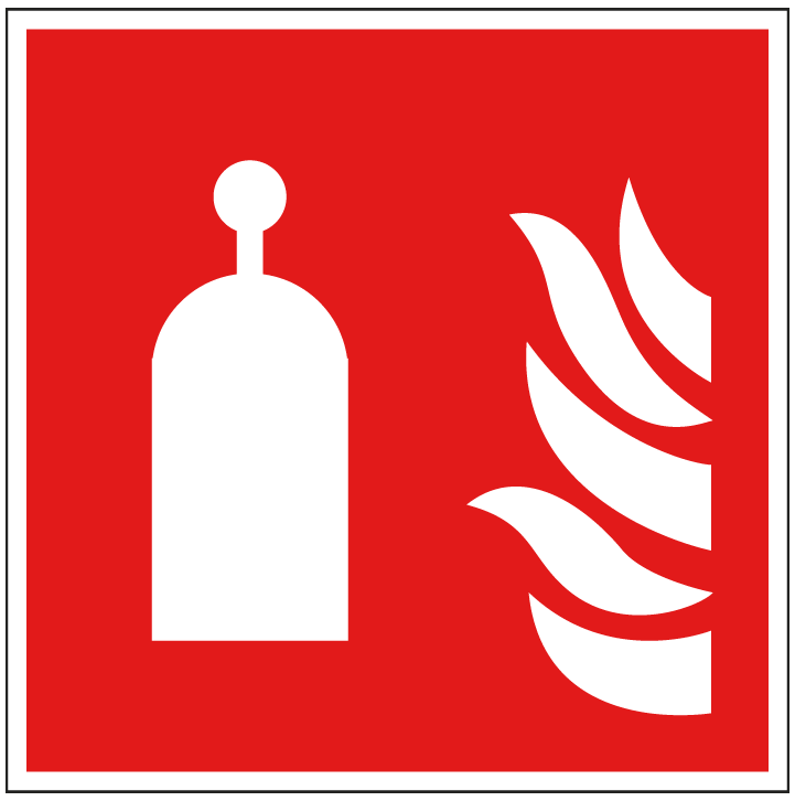 pictogram op afstand bestuurbare unit, rood wit, vierkant, iso 7010, f014